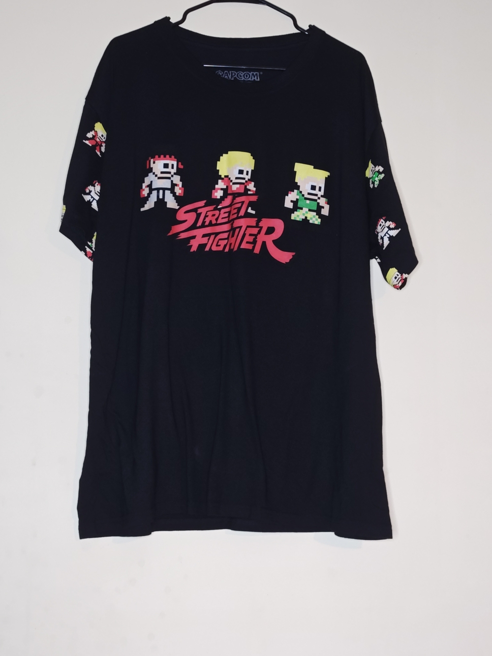 Capcom Black Men's Street Fighter Pixel Graphic Tee 3XL